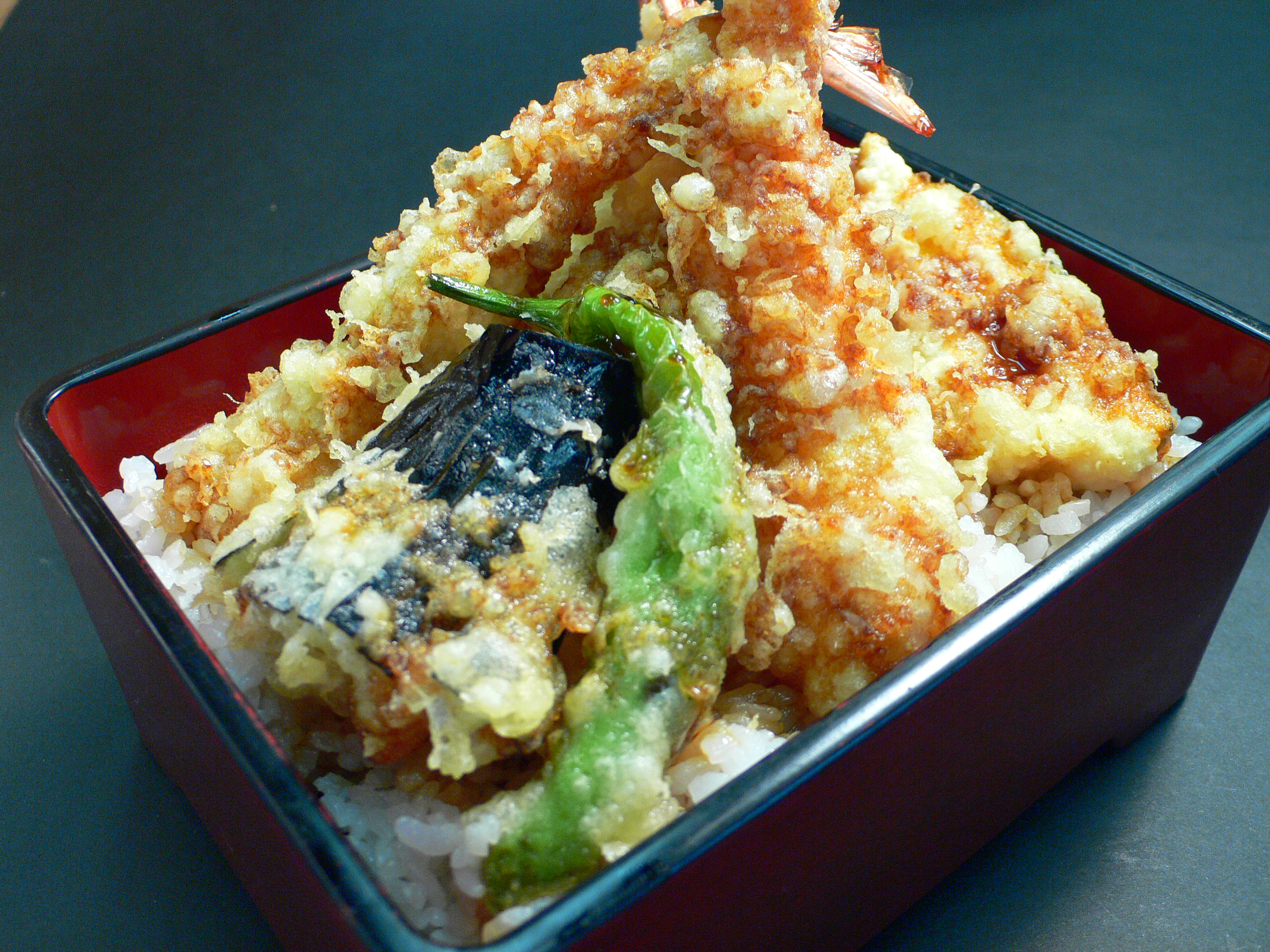 Photo of Tempura over the rice
